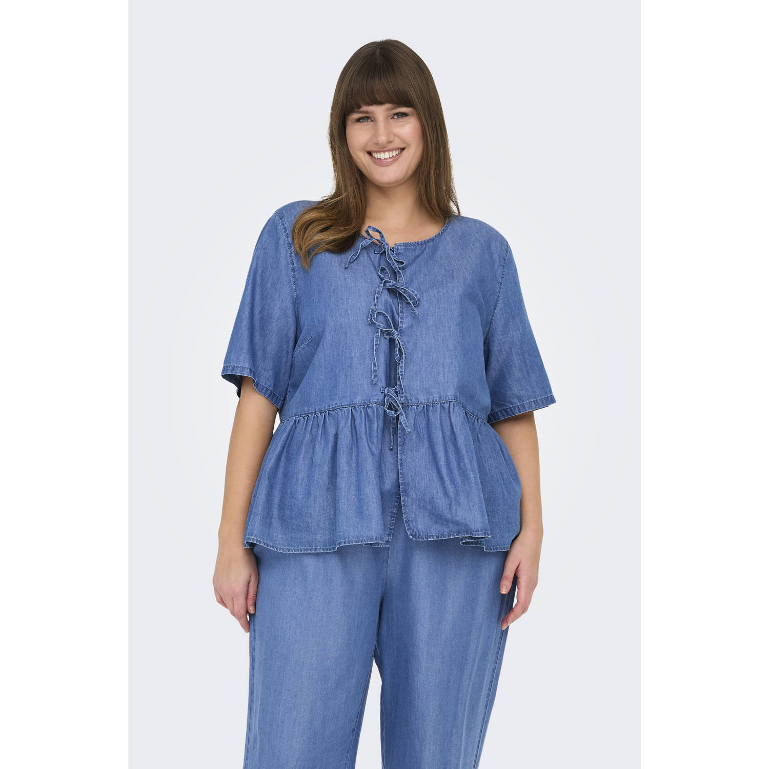 ONLY CARMAKOMA denim blousetop medium blue denim