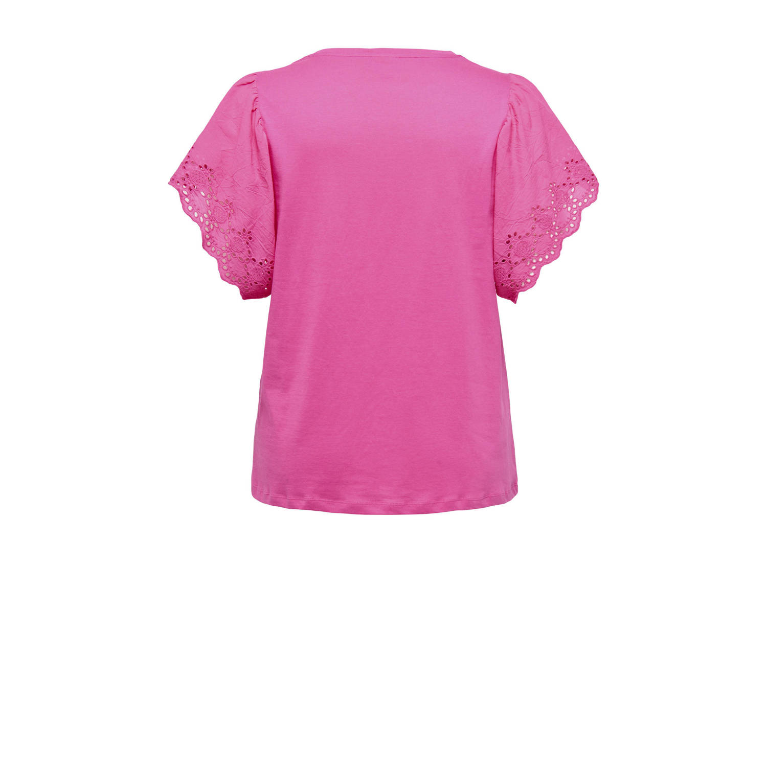 ONLY CARMAKOMA top roze broderie