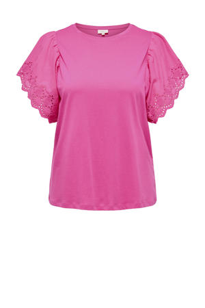 top roze broderie