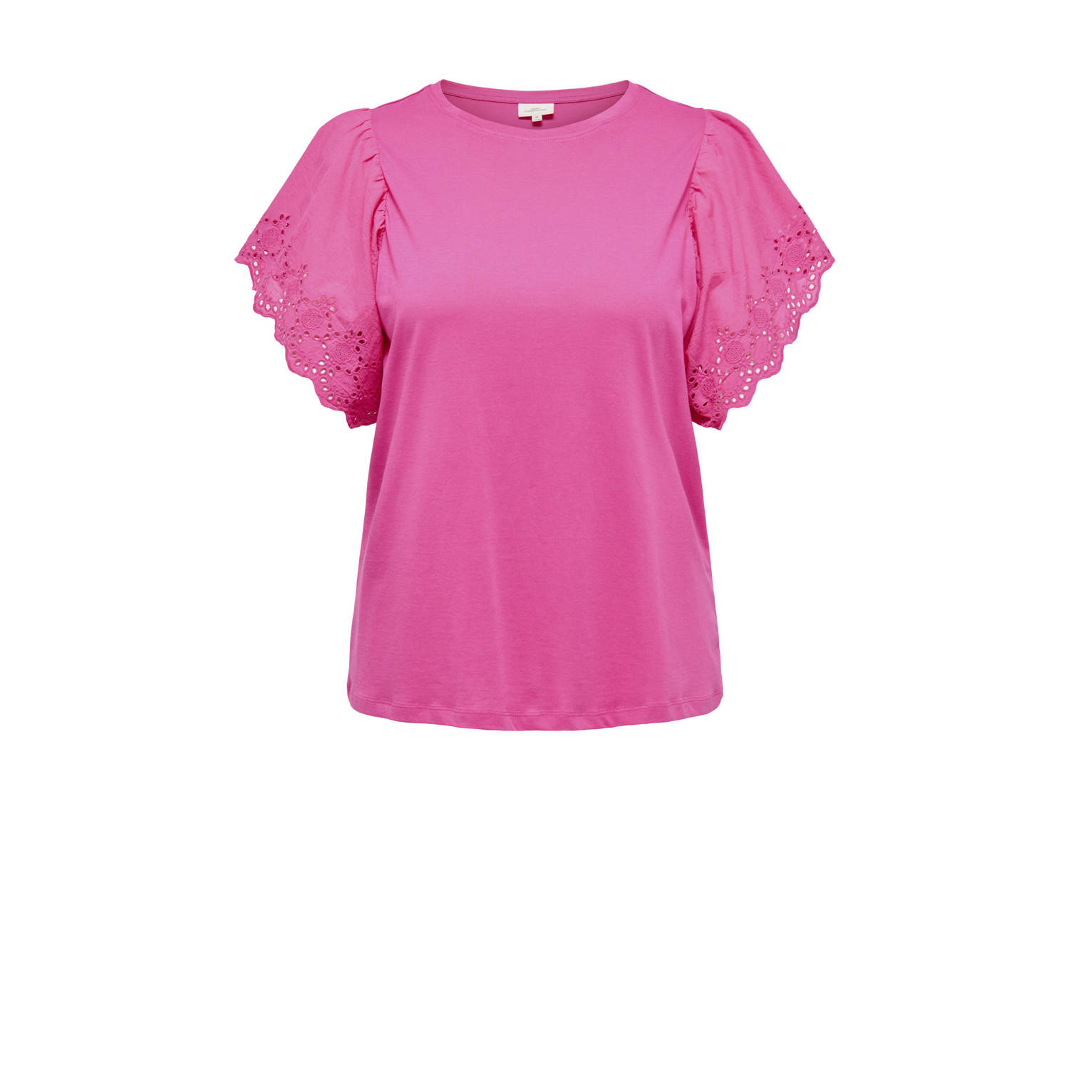 ONLY CARMAKOMA top roze broderie