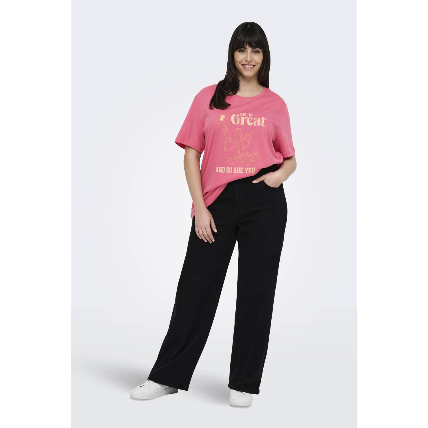 ONLY CARMAKOMA T-shirt roze