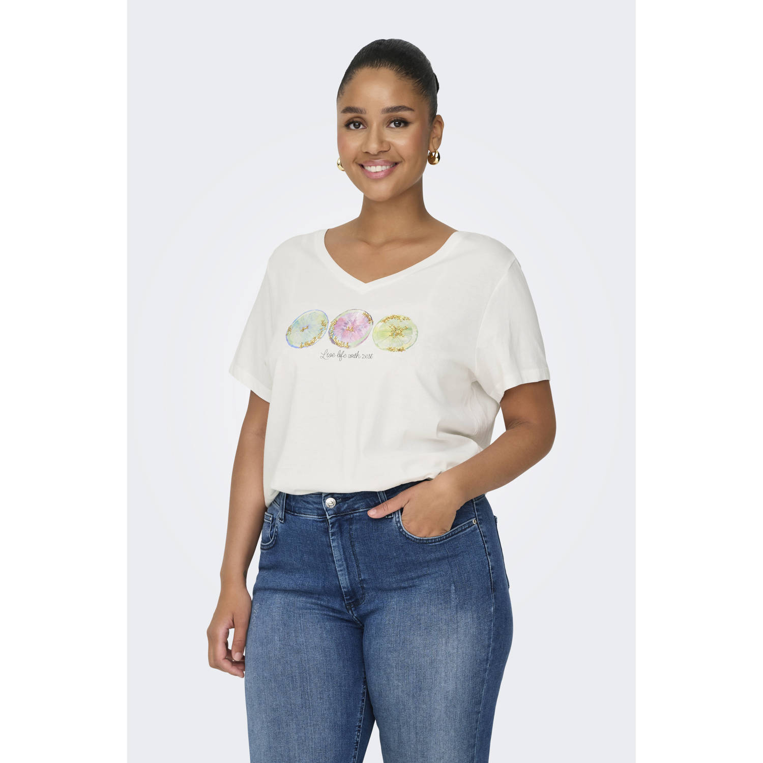 ONLY CARMAKOMA T-shirt wit