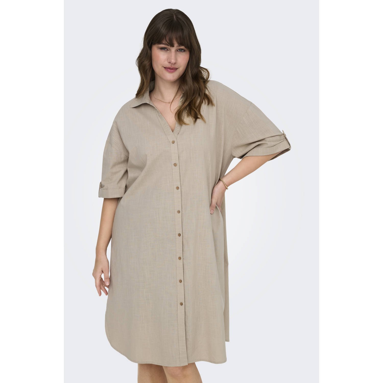 ONLY CARMAKOMA blousejurk beige