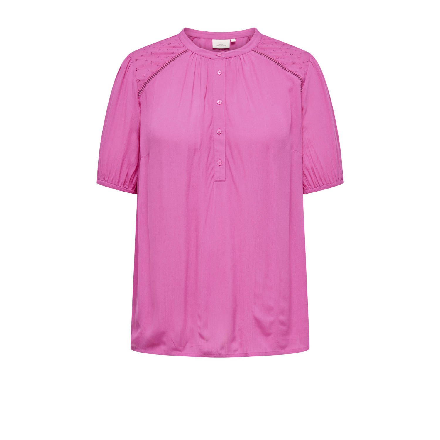 ONLY CARMAKOMA blousetop fuchsia broderie