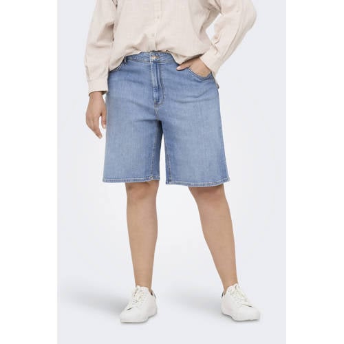 ONLY CARMAKOMA denim regular waist short light blue denim afbeelding