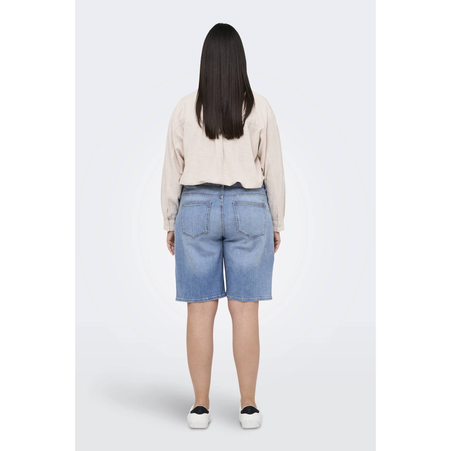 ONLY CARMAKOMA denim regular waist short light blue denim