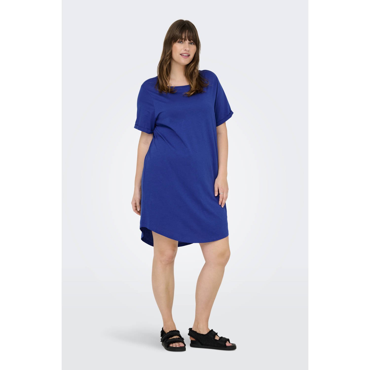 ONLY CARMAKOMA T-shirtjurk blauw