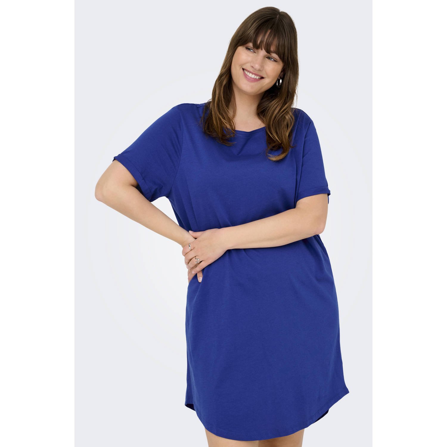 ONLY CARMAKOMA T-shirtjurk blauw