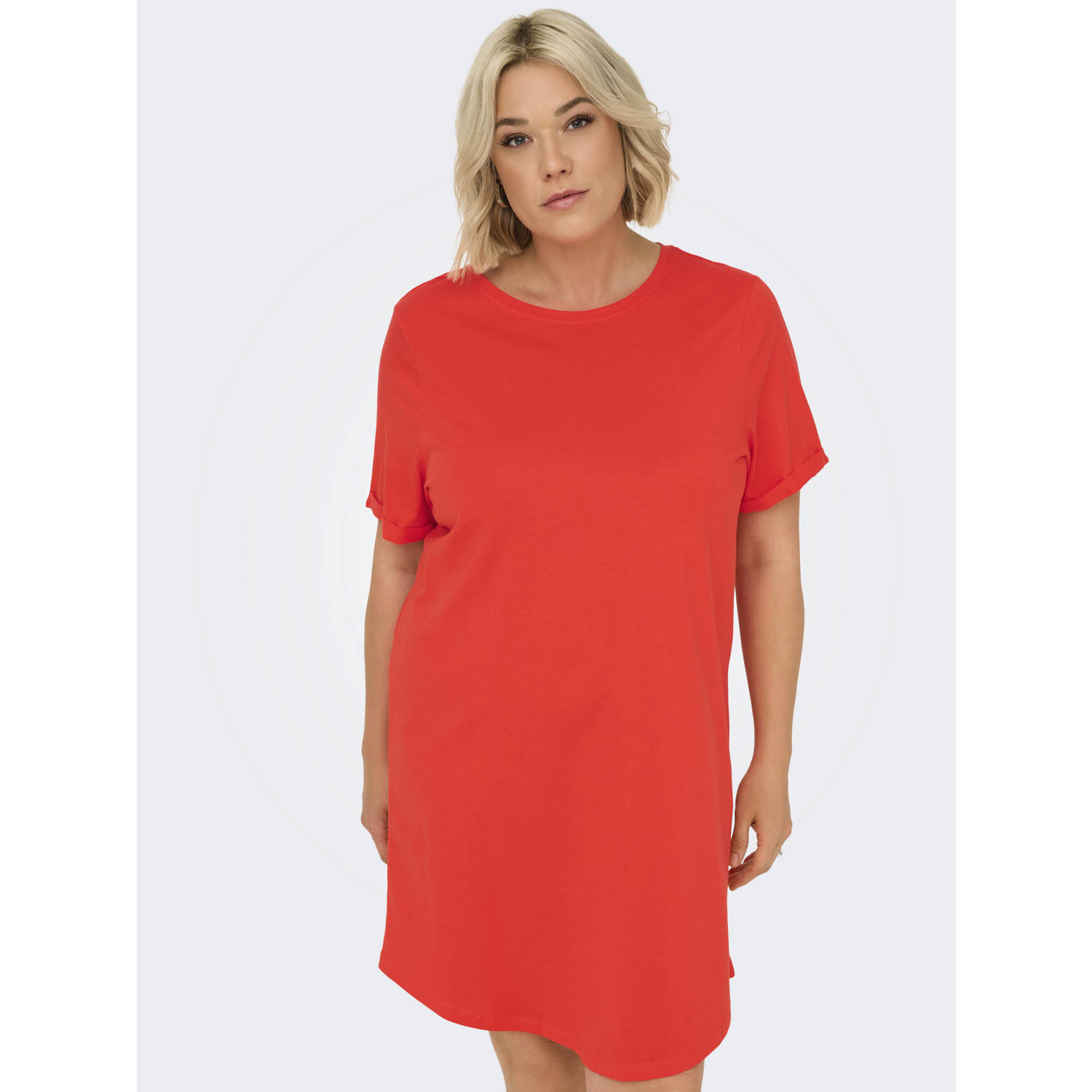 ONLY CARMAKOMA T-shirtjurk oranje
