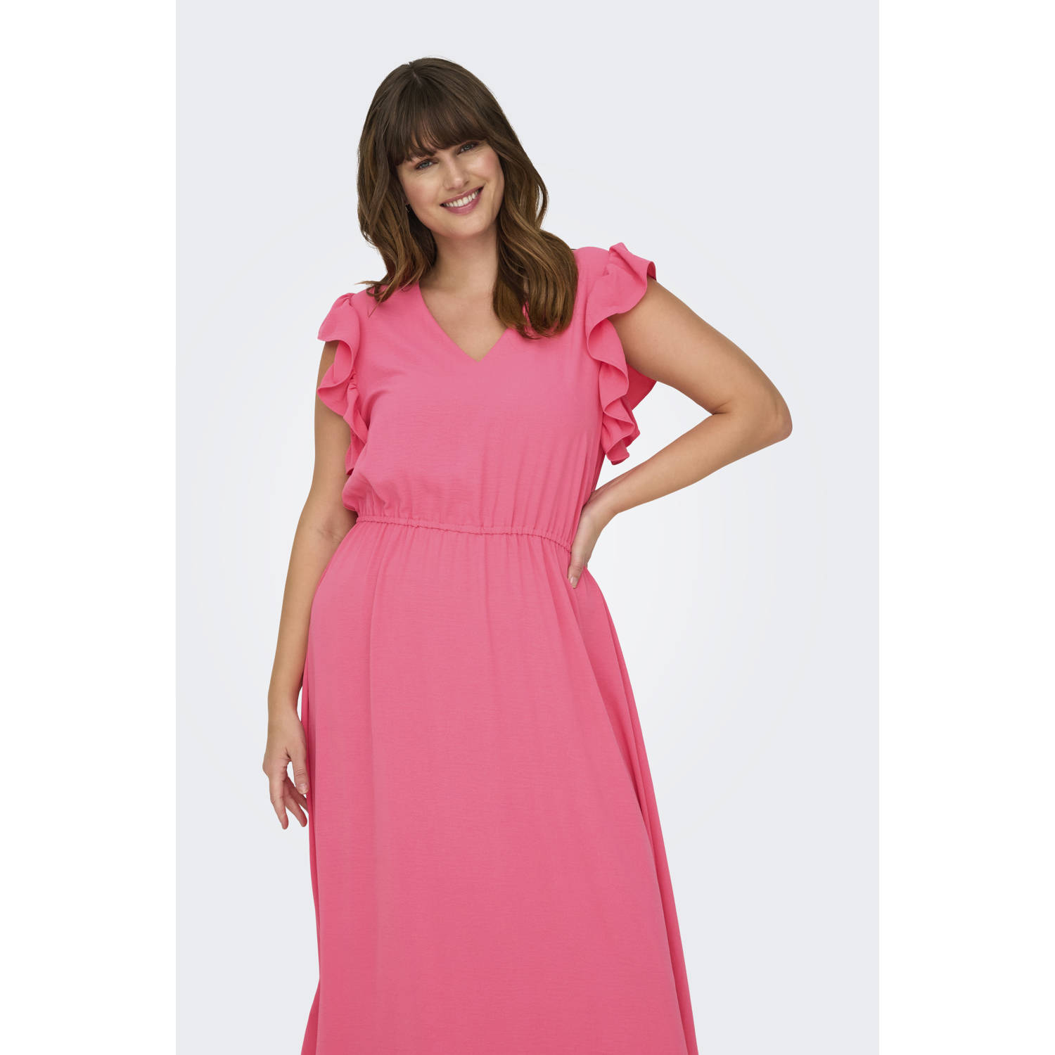ONLY CARMAKOMA maxi jurk roze