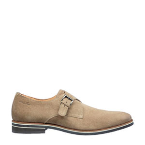 suède gespschoenen beige