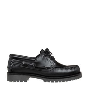 leren bootschoenen zwart