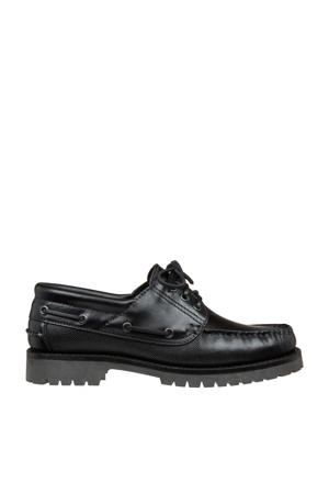 leren bootschoenen zwart