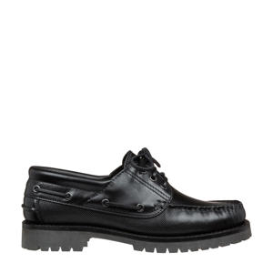 leren bootschoenen zwart