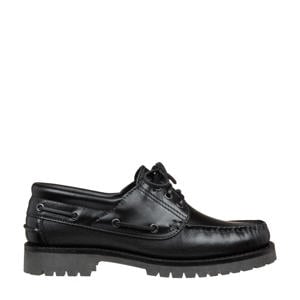 leren bootschoenen zwart