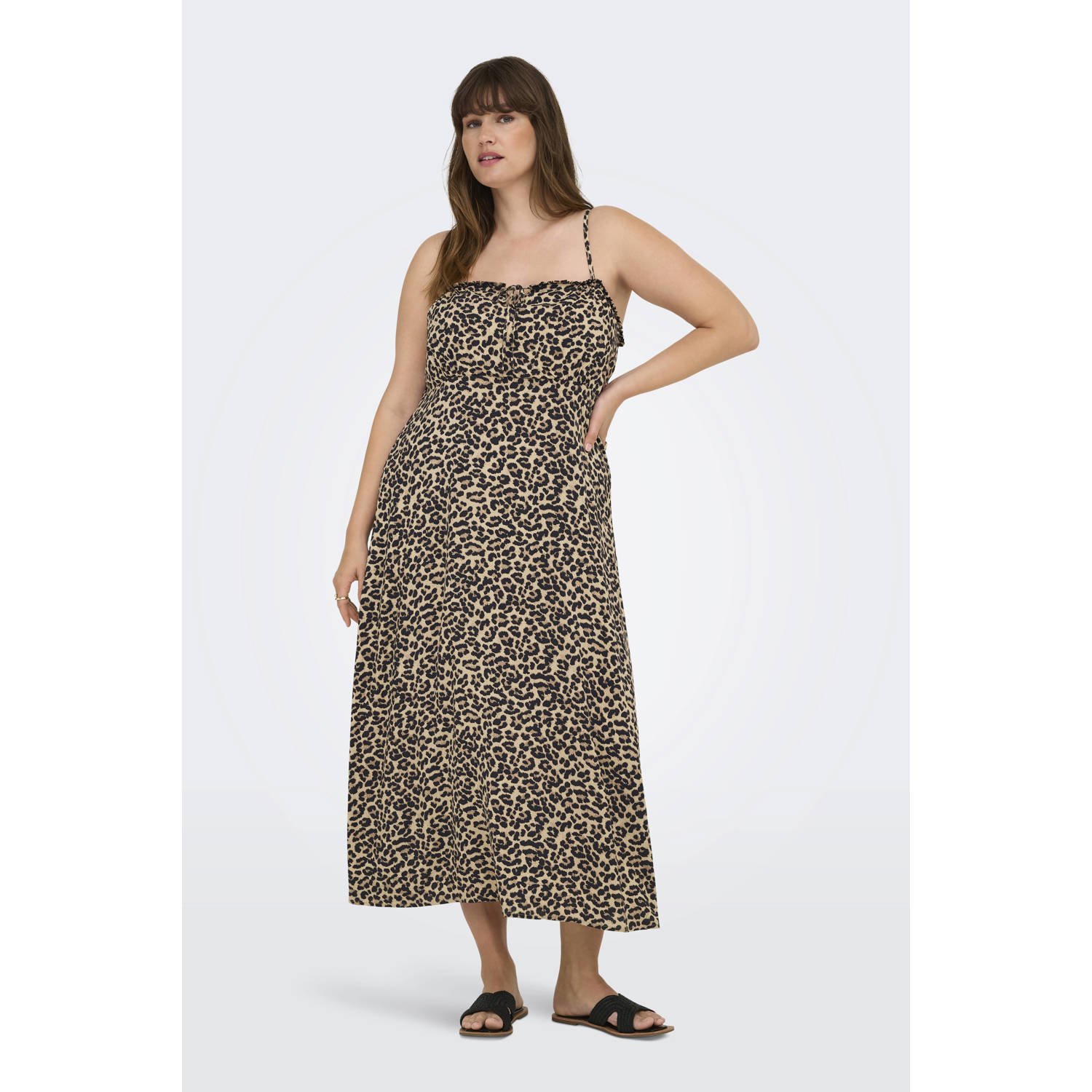 ONLY CARMAKOMA zomerjurk bruin