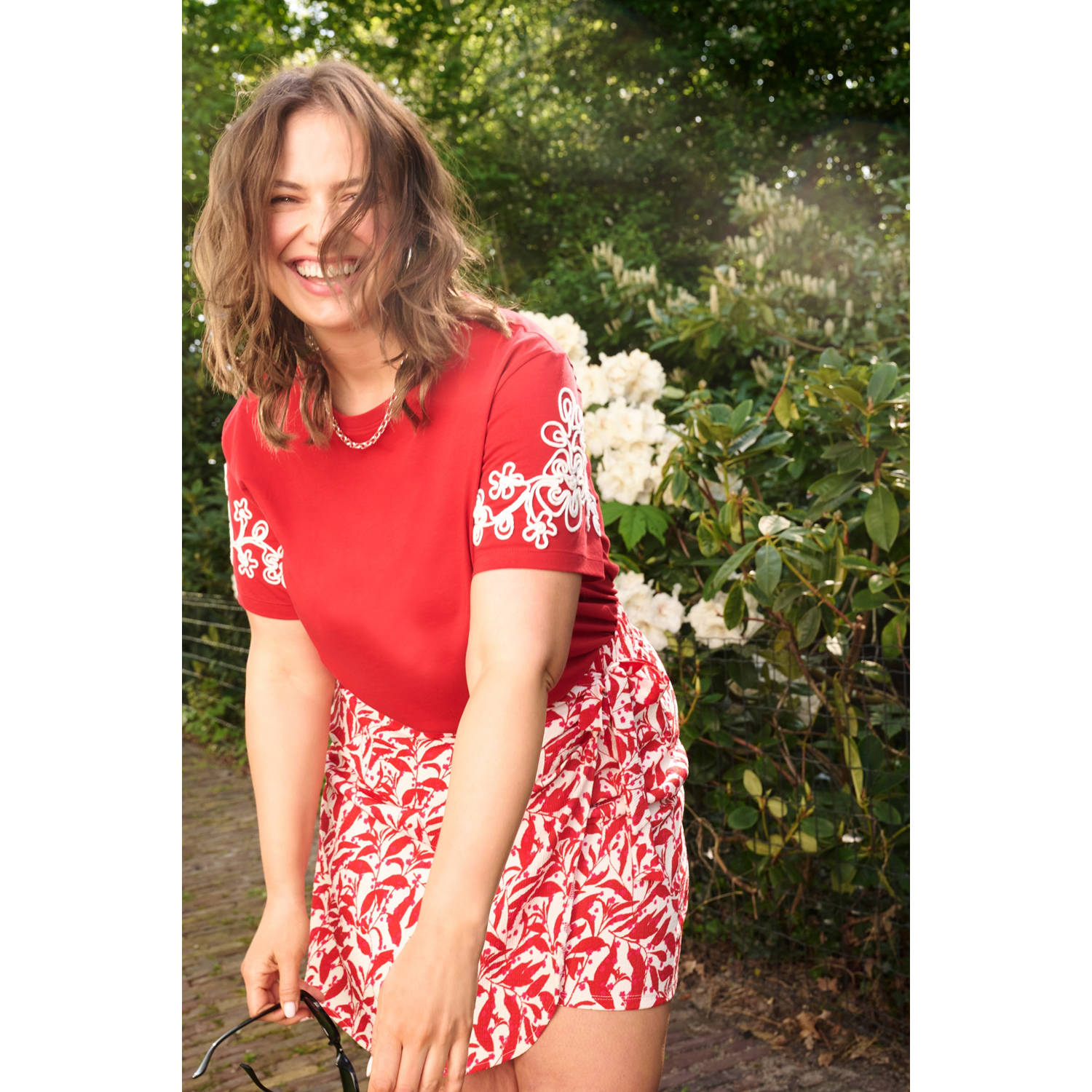 ONLY CARMAKOMA T-shirt rood
