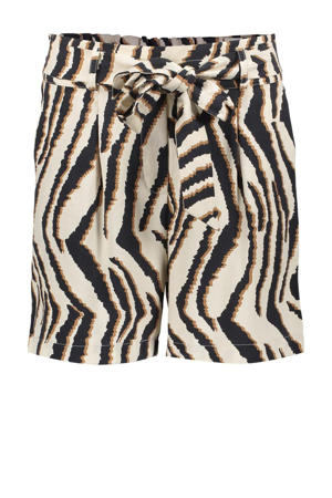 straight high waist casual short zwart