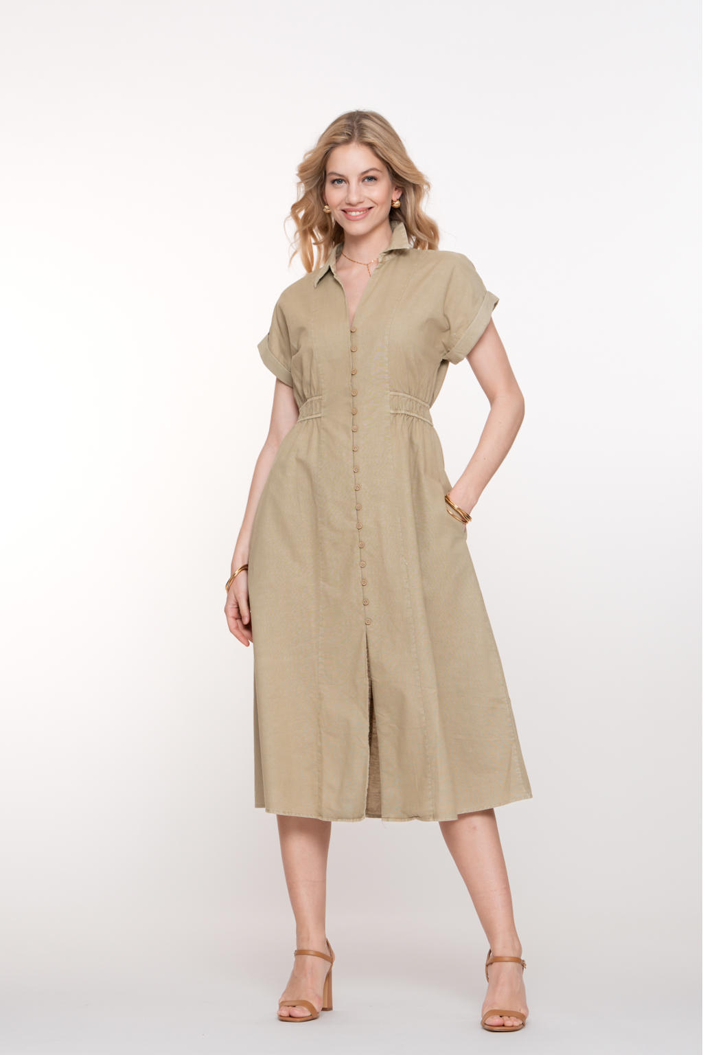 Urban Classics Curvy zomerjurk blauw