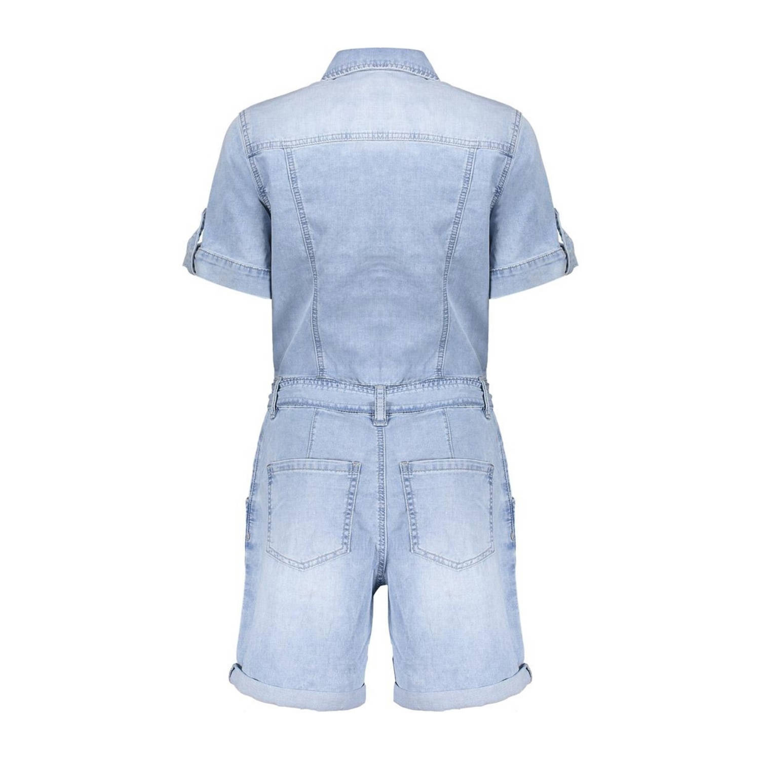 Geisha denim light blue denim playsuit