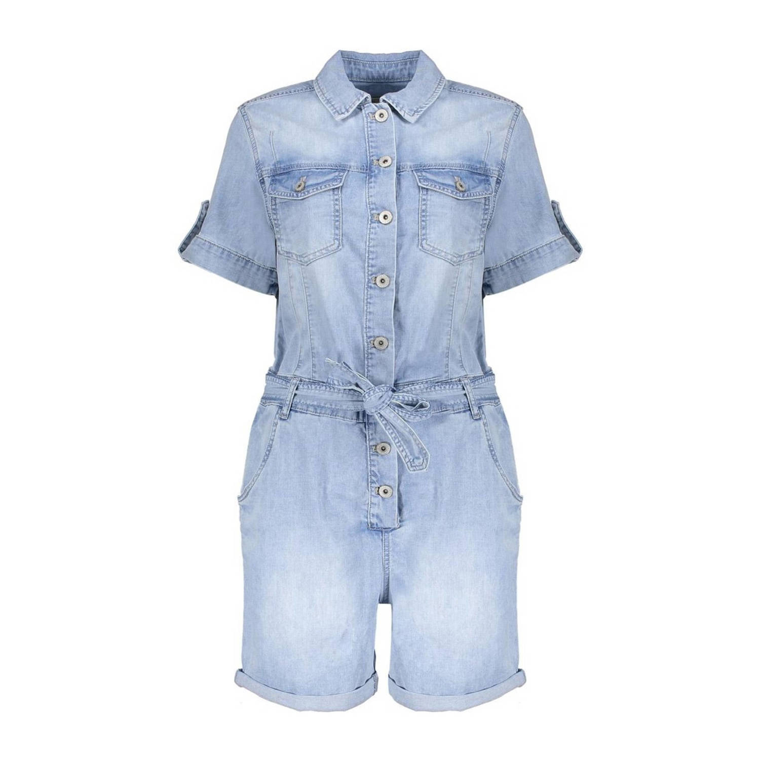 Geisha denim light blue denim playsuit