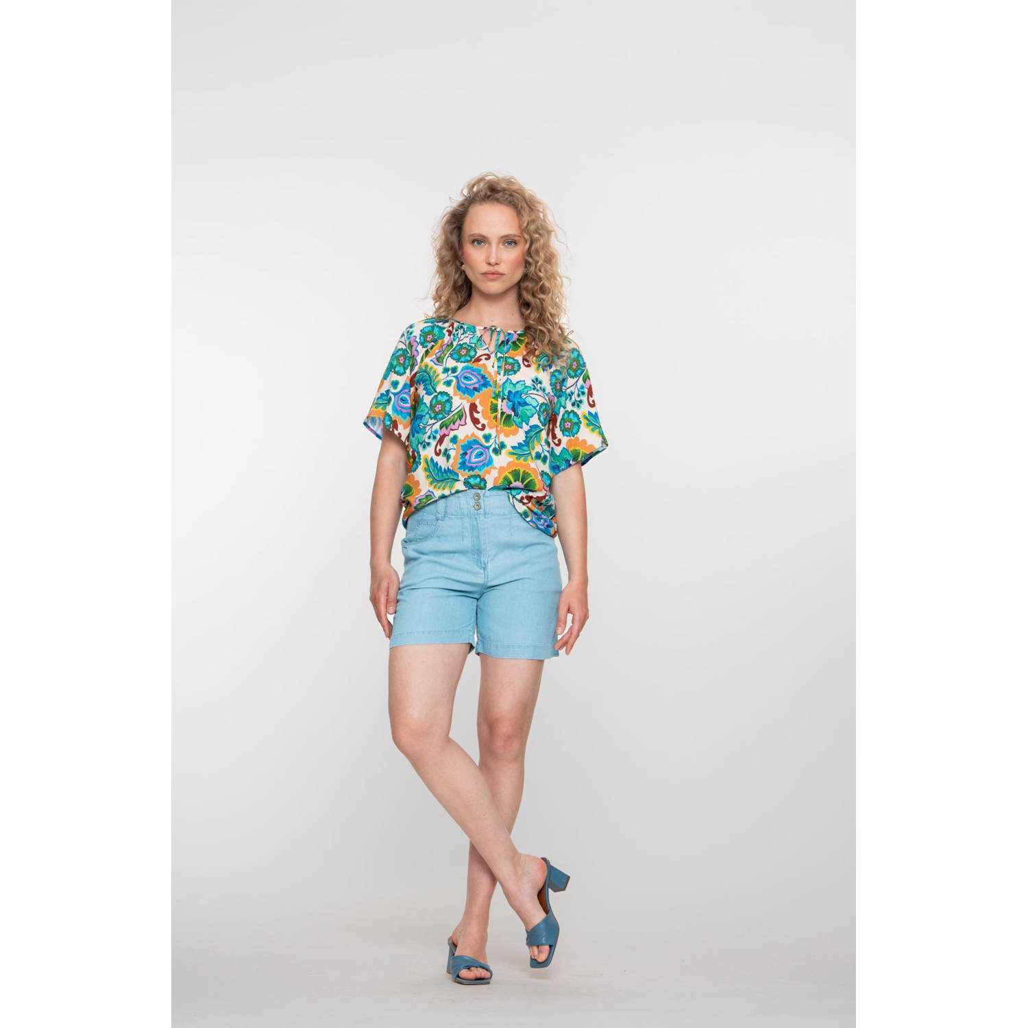Geisha top blauw