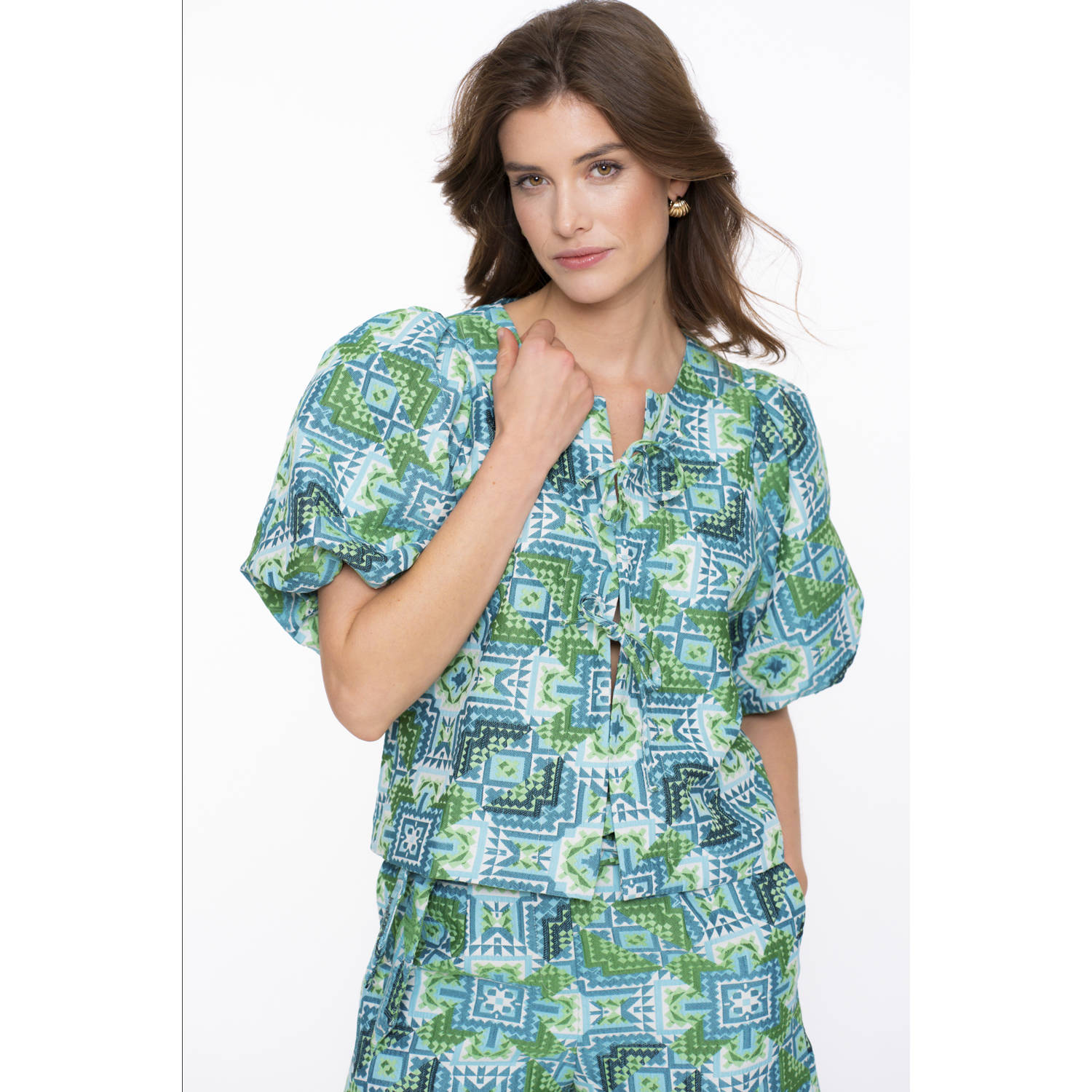 Geisha blousetop blauw