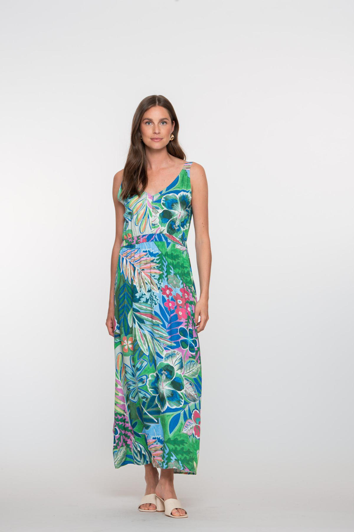 Midi Jurk Geisha Denim Jurk Geisha Blauwe Jurk Geisha Maxi Jurk