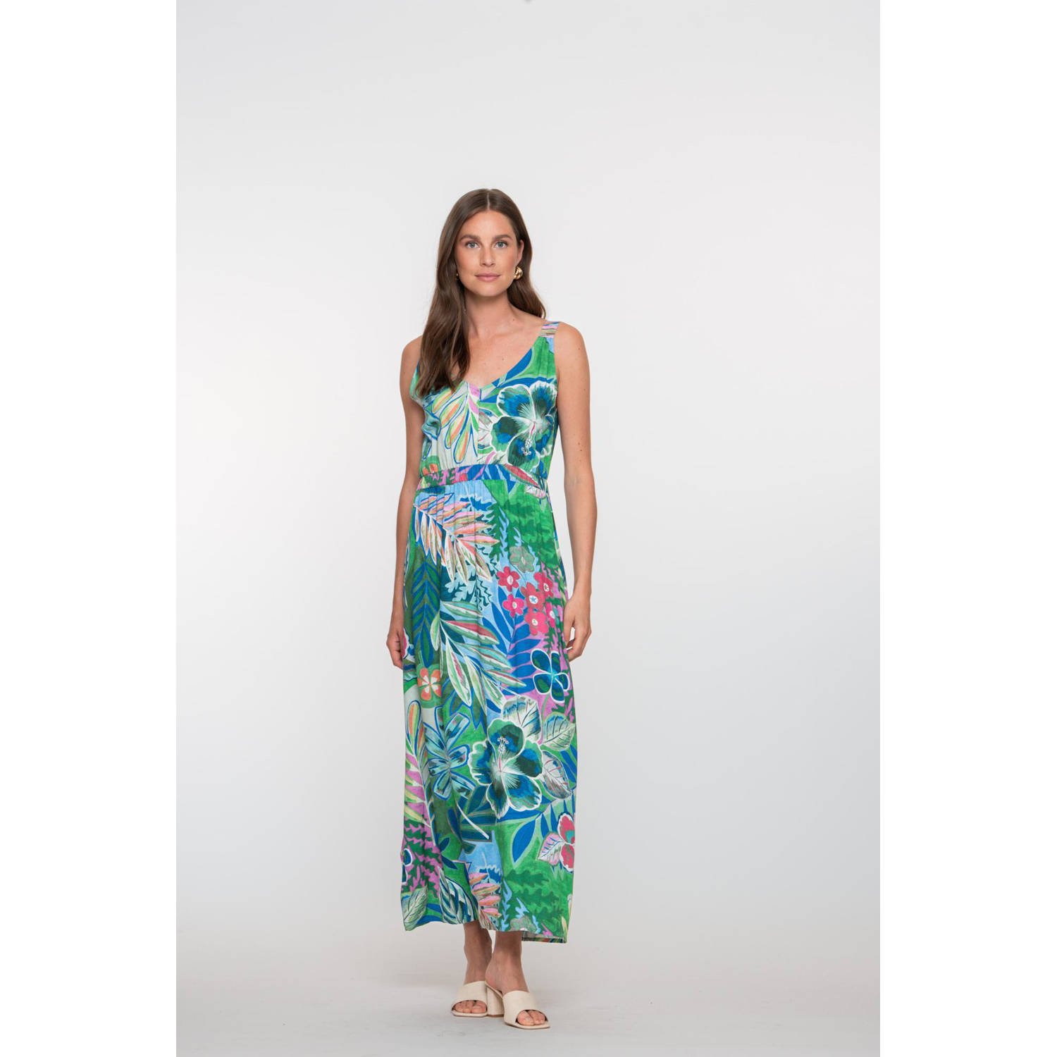 Geisha maxi jurk blauw