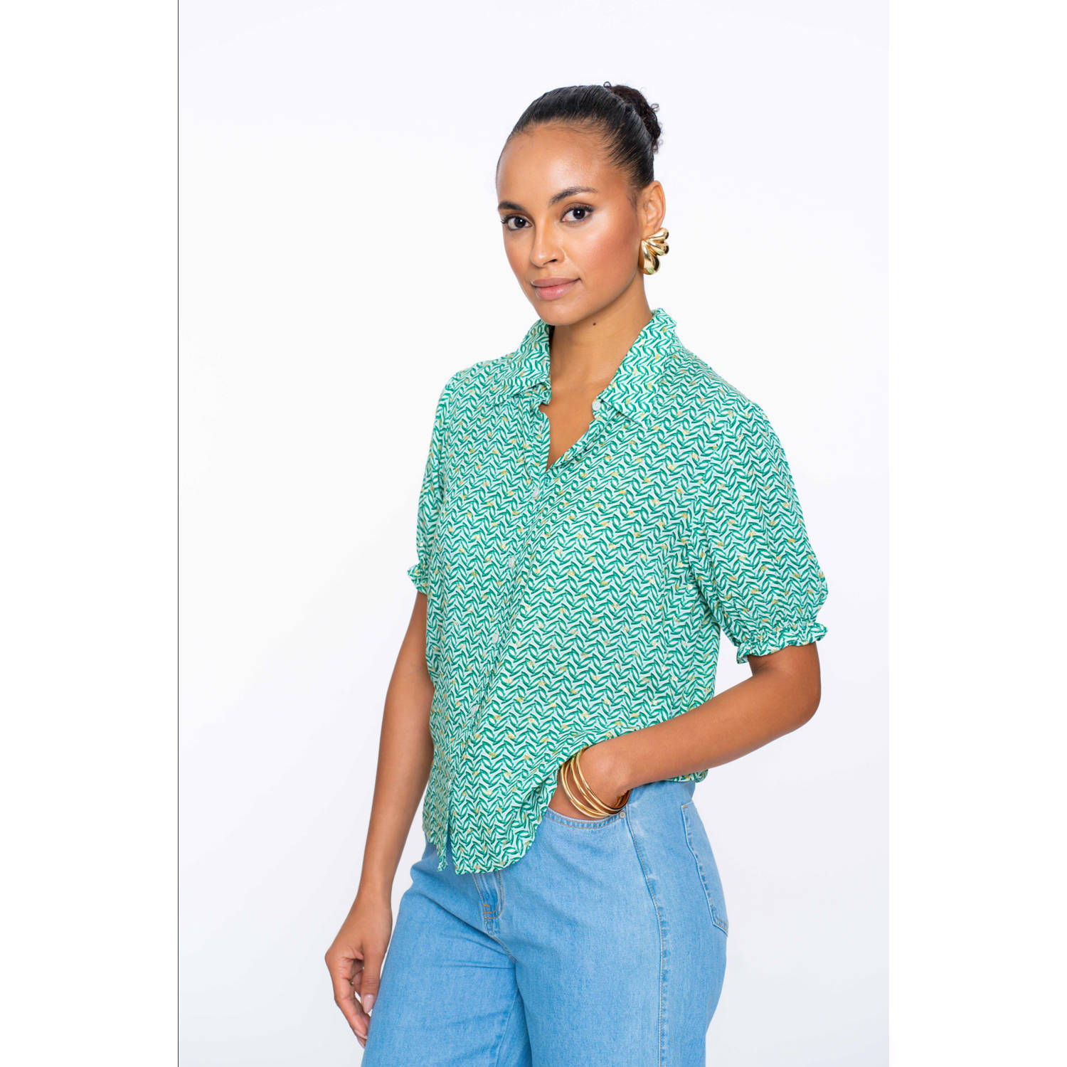 Geisha blouse groen
