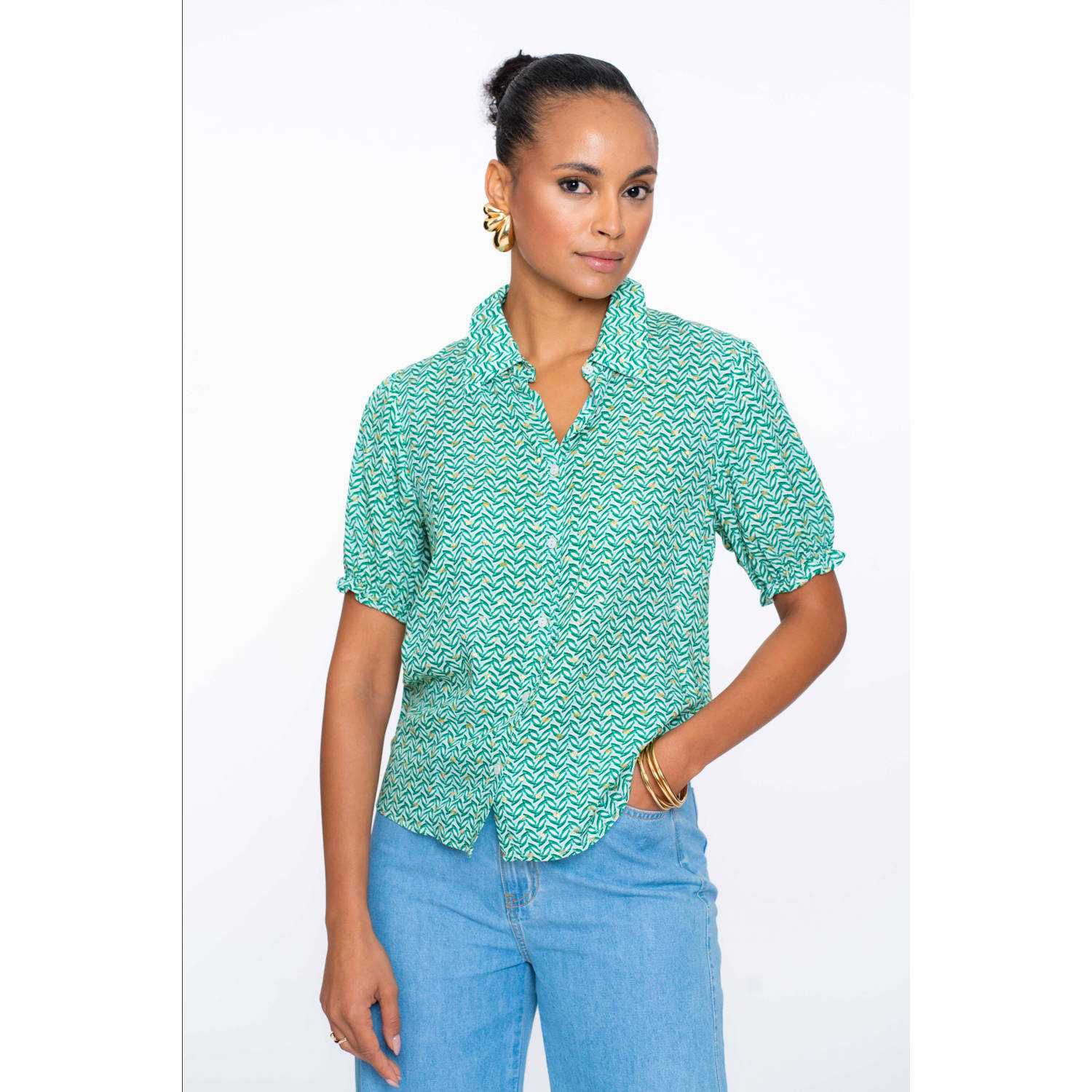Geisha blouse groen
