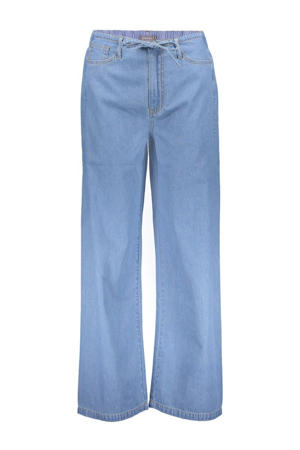 wide leg jeans light blue denim