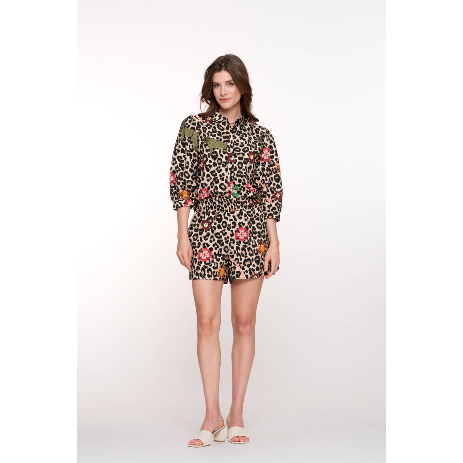 Geisha straight high waist casual short beige