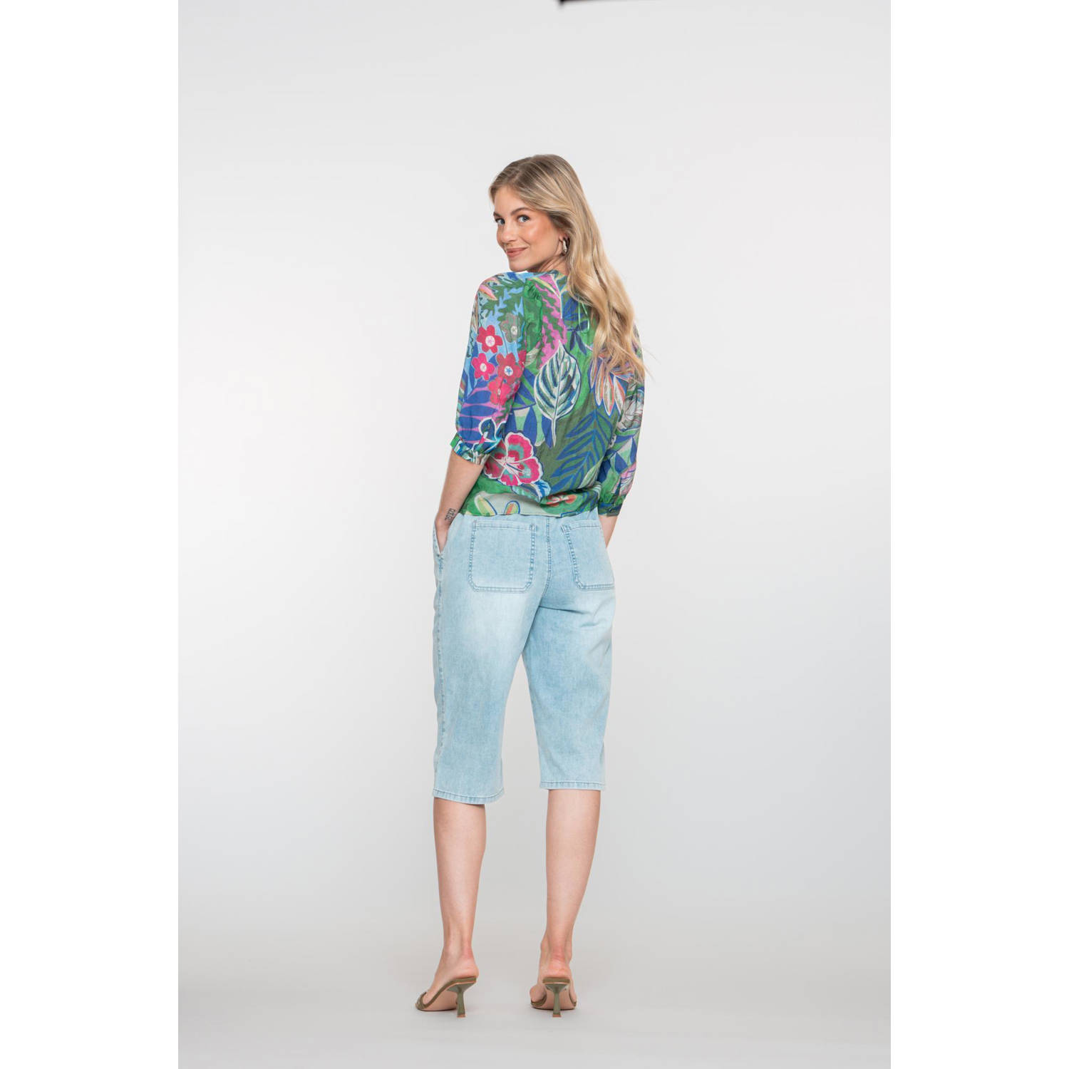 Geisha blousetop blauw