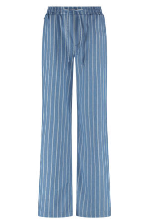 wide leg regular waist broek lichtblauw