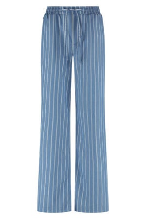 wide leg regular waist broek lichtblauw