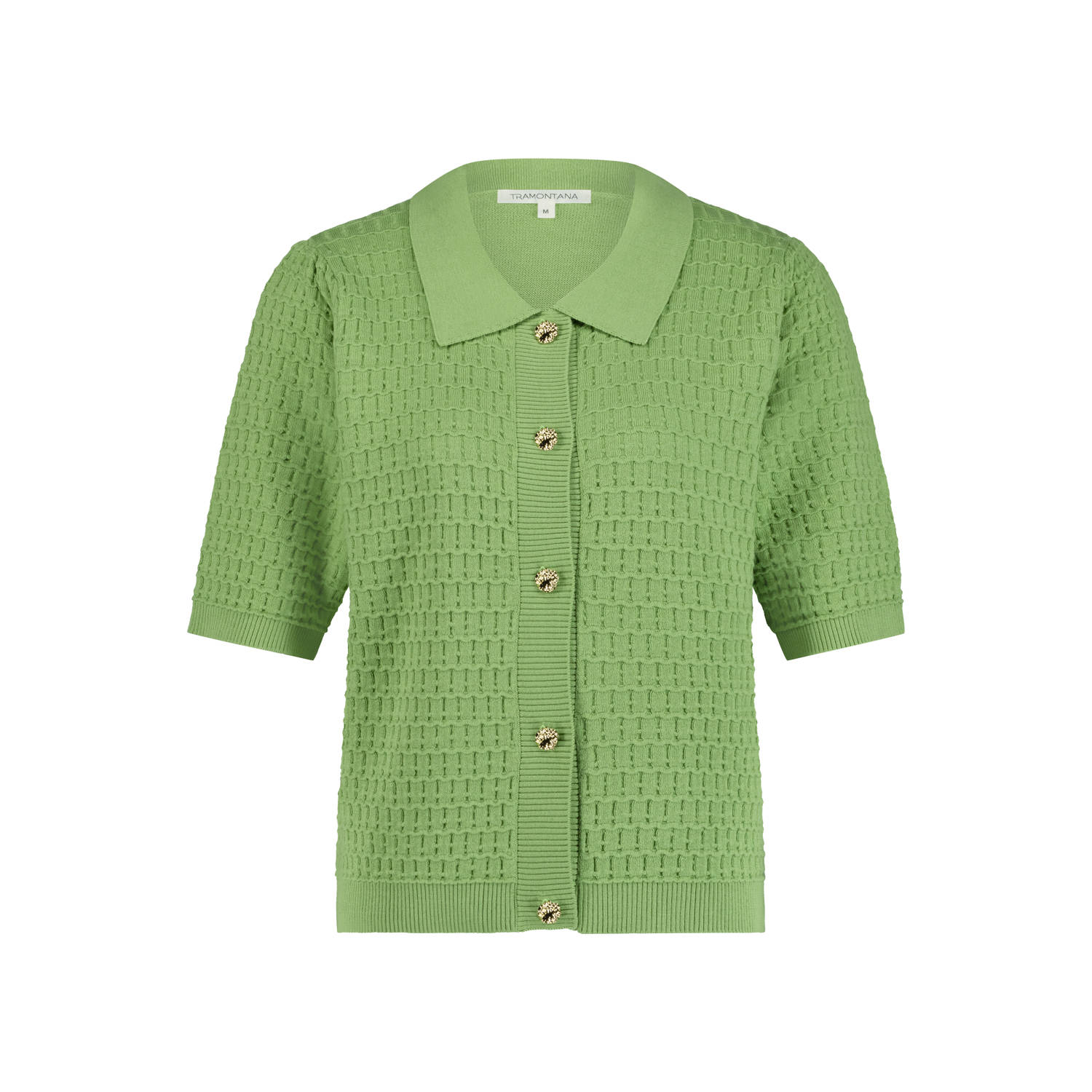 Tramontana vest groen fijn gebreid