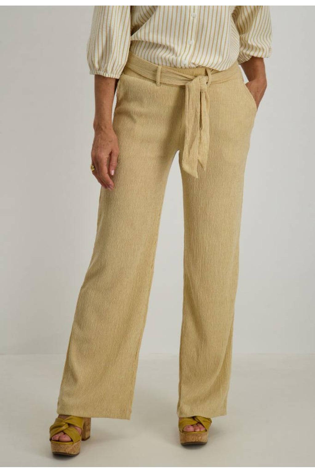 Tramontana wide leg regular waist casual broek zand