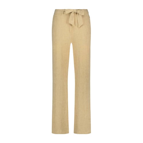 Tramontana wide leg regular waist casual broek zand afbeelding