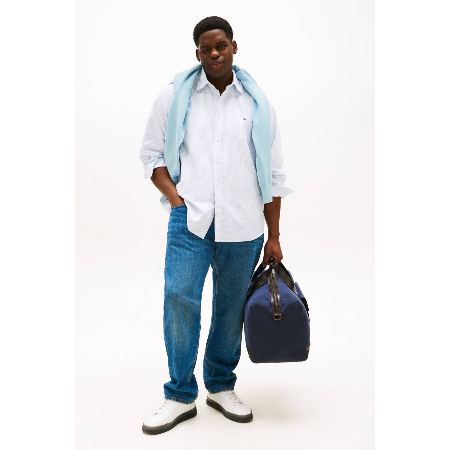 Tommy Hilfiger Big & Tall casual overhemd lichtblauw