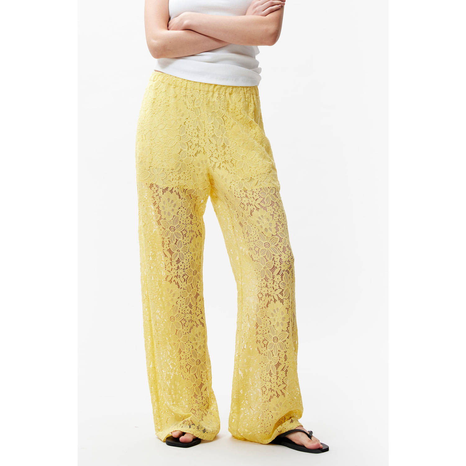 Catwalk Junkie wide leg high waist broek geel