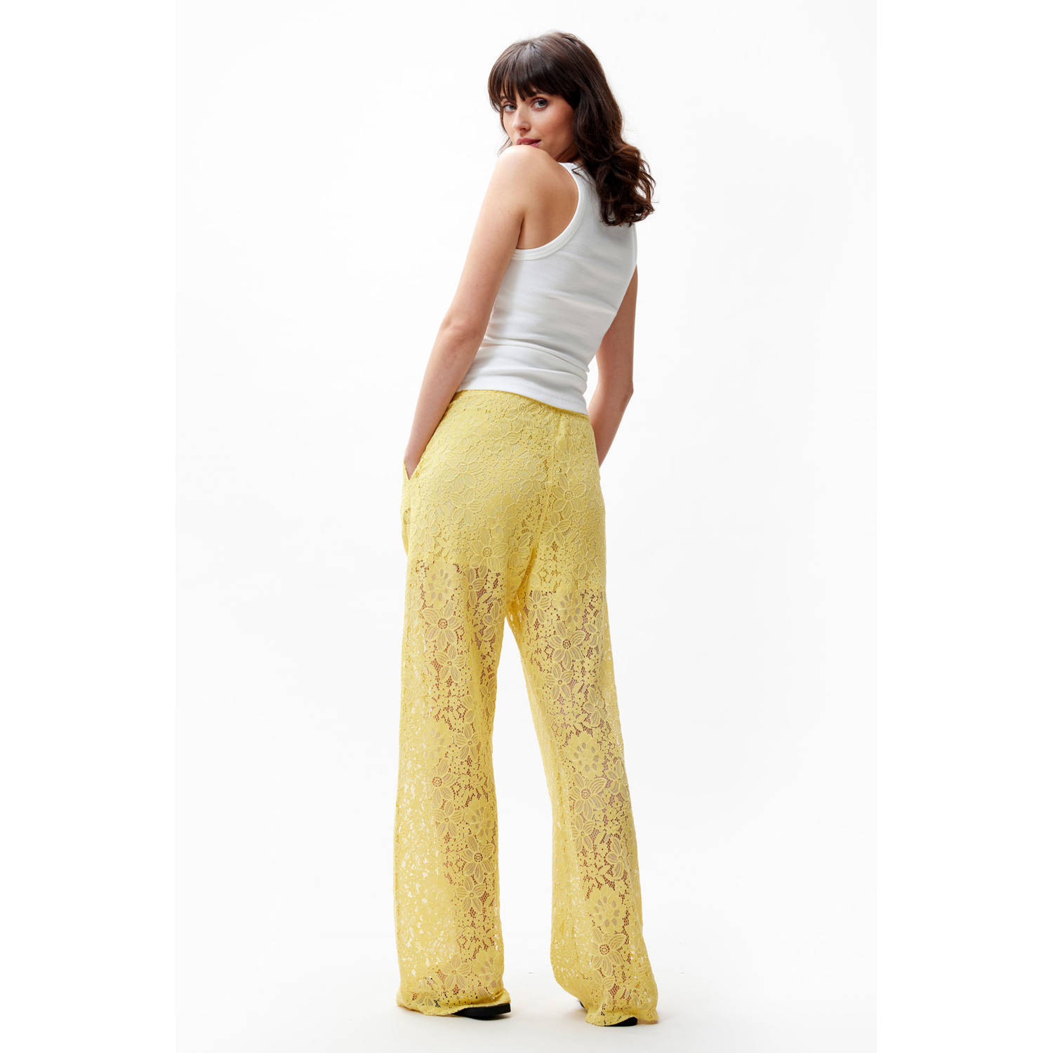 Catwalk Junkie wide leg high waist broek geel