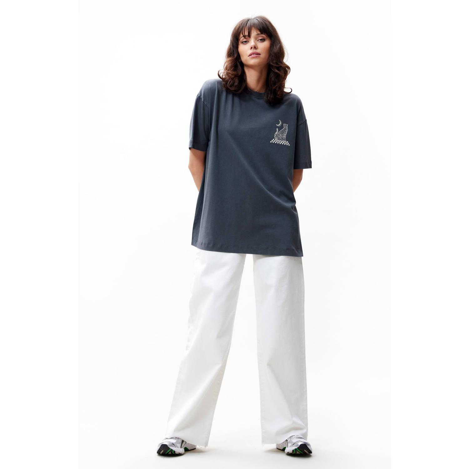 Catwalk Junkie T-shirt antraciet ecru