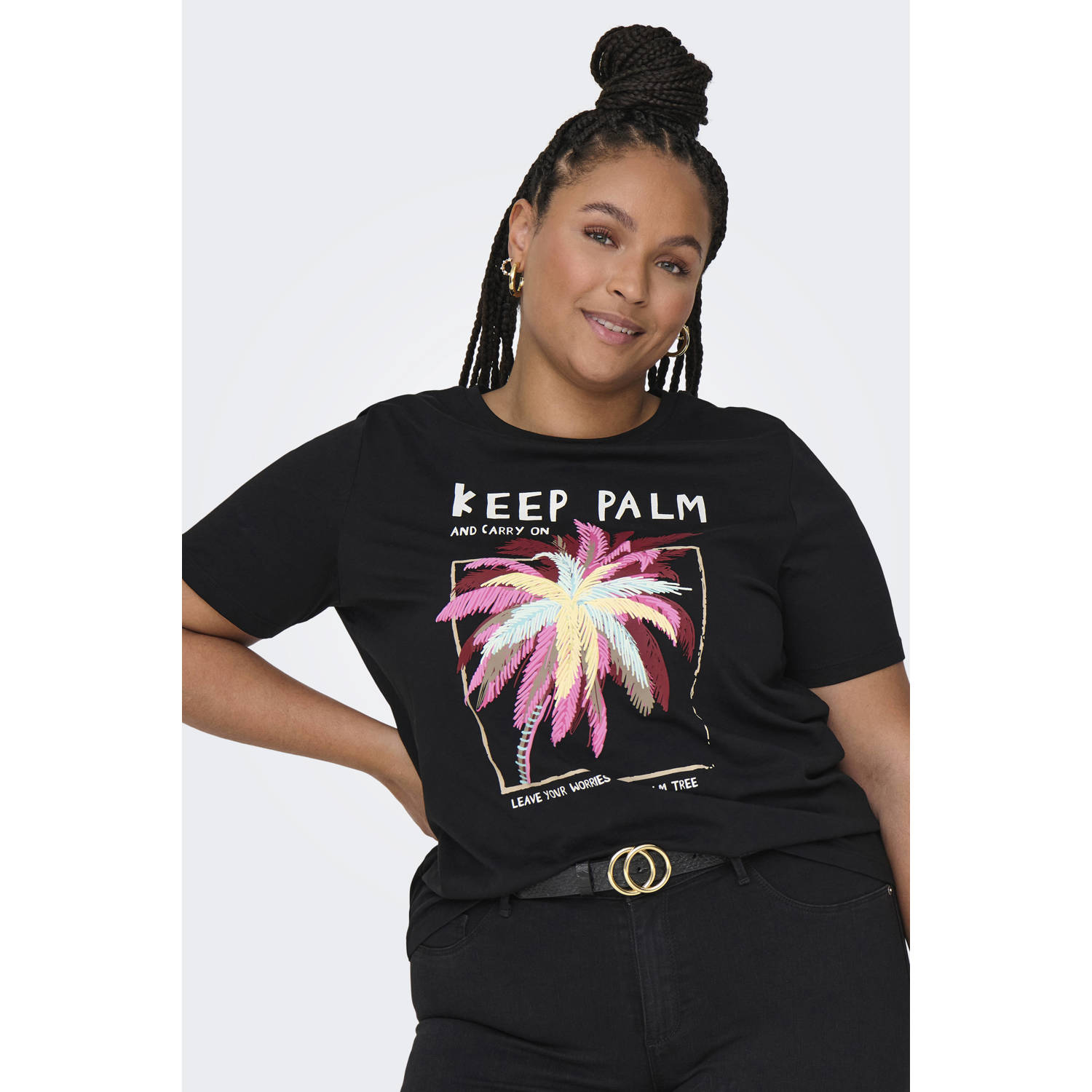 ONLY CARMAKOMA T-shirt zwart