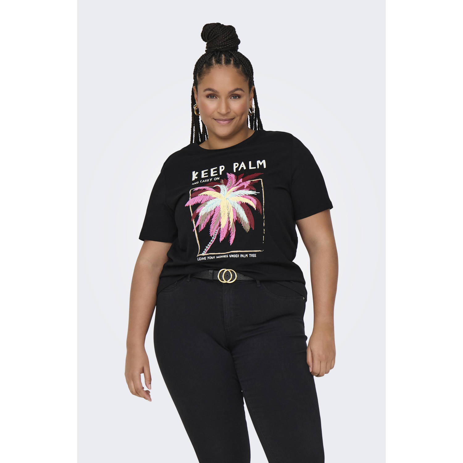 ONLY CARMAKOMA T-shirt zwart