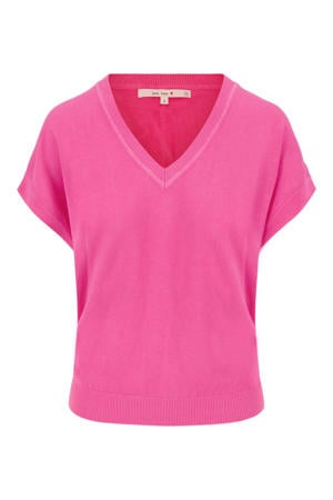top roze fijn gebreid