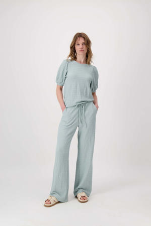 straight regular waist casual broek grijsblauw