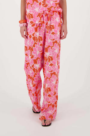 straight regular waist casual broek roze