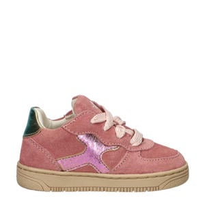 suède sneakers roze