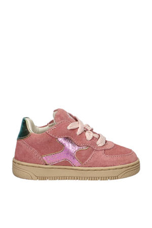 suède sneakers roze